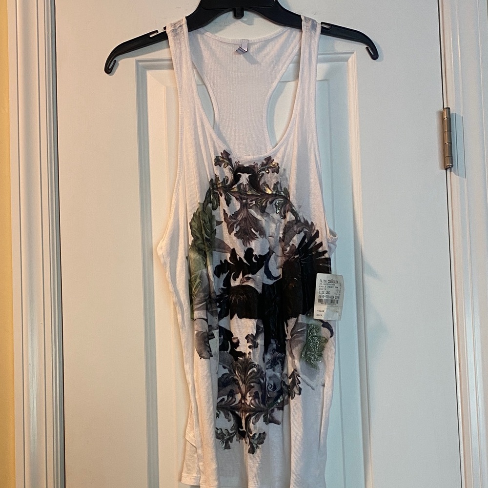 Faith Connexion Paris Cotton Linen Eagle Print Tank New With Tags
